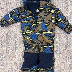 Burton Kids One Piece Footie - Blue, Yellow, and Brown Camo